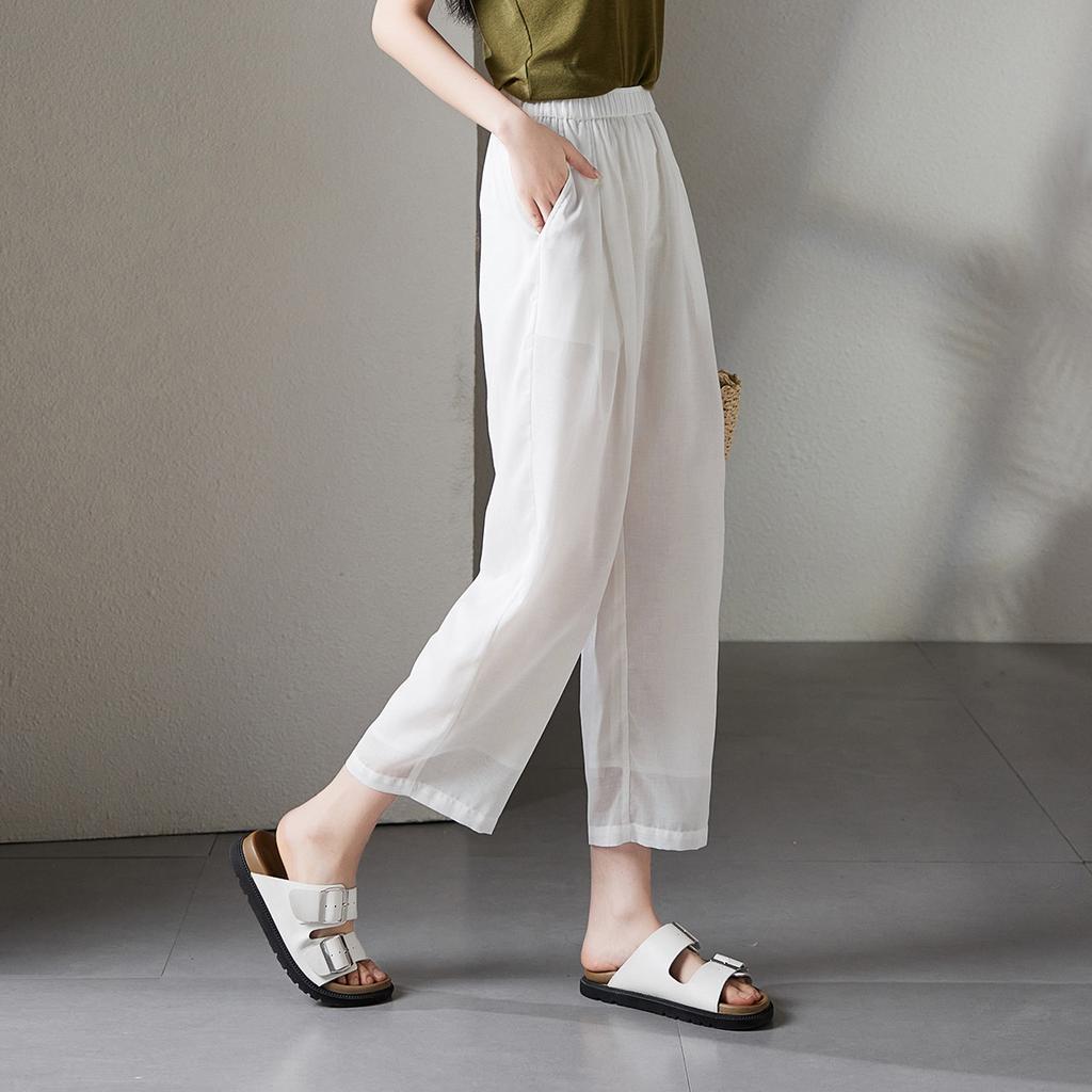 Summer thin Haren pants for women 2026 fashionable loose and versatile slimming casual cropped pants