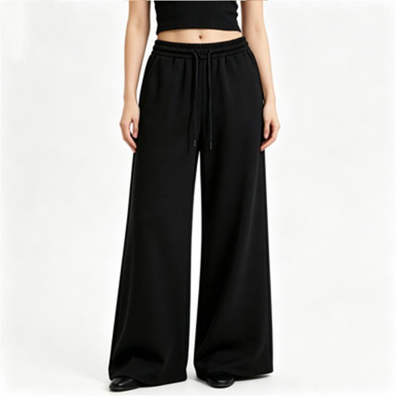 Women's pants fashion casual sweatpants versatile sweatpants wide-leg pants fleece loose trousers women