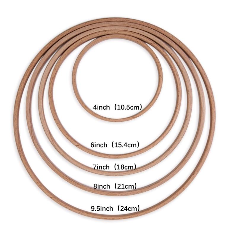 Wood Floral Hoop Wreath 10Pcs Wood Floral Hoop Rings for Wedding Wreath Wall Hanging Decoration Dream Catcher Art Craft