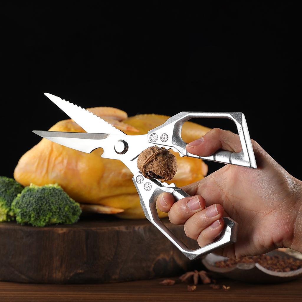 High Quality Multifunctional Kitchen Scissors Chicken Bone Scissors Fish Scale Scraper Bottle Opener Walnut Clip Kitchen 5