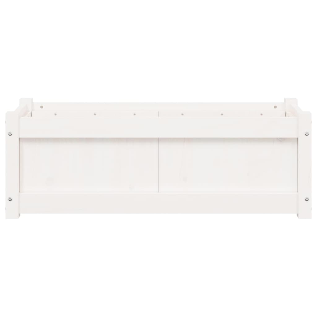 Vidaxl Donica Ogrodowa, Biała, 90X31X31 Cm, Lite Drewno Sosnowe