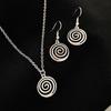 Vintage Spiral Vortex Necklace Earrings for Women Unisex Boho Pentagram Necklace Fashion Y2K Retro Jewelry