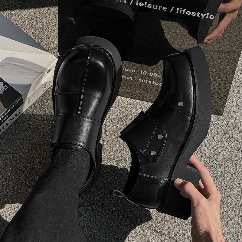 Fashion British style men's leather shoes Height increasing thick bottom Daily work and office Leisure Business 38-46 Luxury shoes
