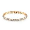 2022 New Fashion Free Shipping Copper Alloy Gold Plated 4MM Cubic Zirconia CZ Diamond Charm Tennis Bracelet for Women