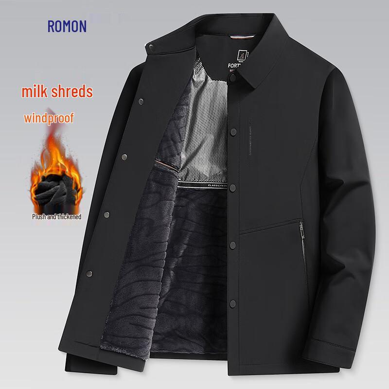 

Luomeng Men s Fleece-Lined Business Casual Lapel Jacket 4XL