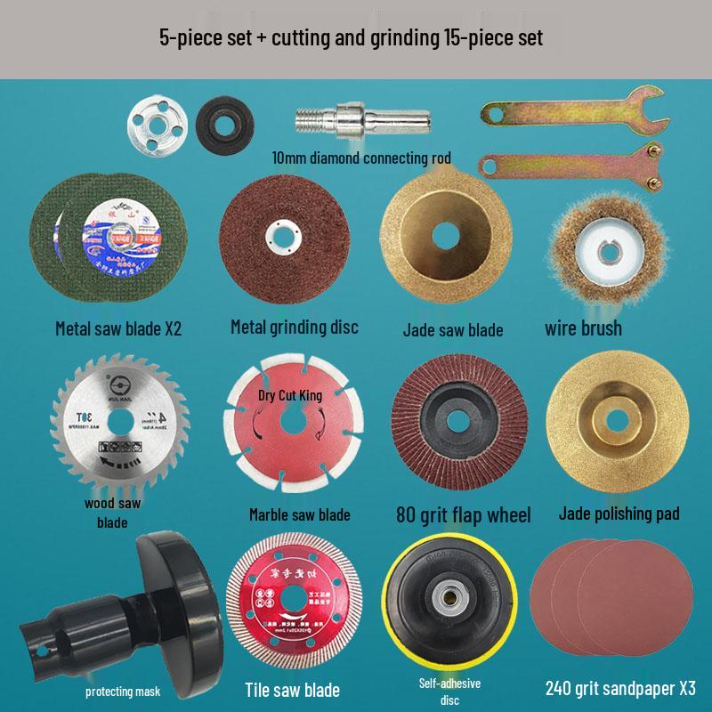 Hand Drill-to-Grinder Conversion Kit: Cutting, Polishing & Grinding Accessory Set