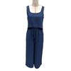 Sommer ärmelloses 2-teiliges Outfit für Damen, lässiges Crop-Cami-Top und weite Hosen, Loungewear-Partnerlook-Sets mit Taschen