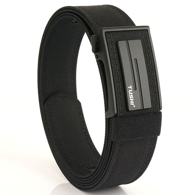 Neuer Pendlergürtel für Herren mit automatischer Schnalle aus Nylon, vielseitiger, dicker Doppelschichtgürtel für die Freizeit im Freien