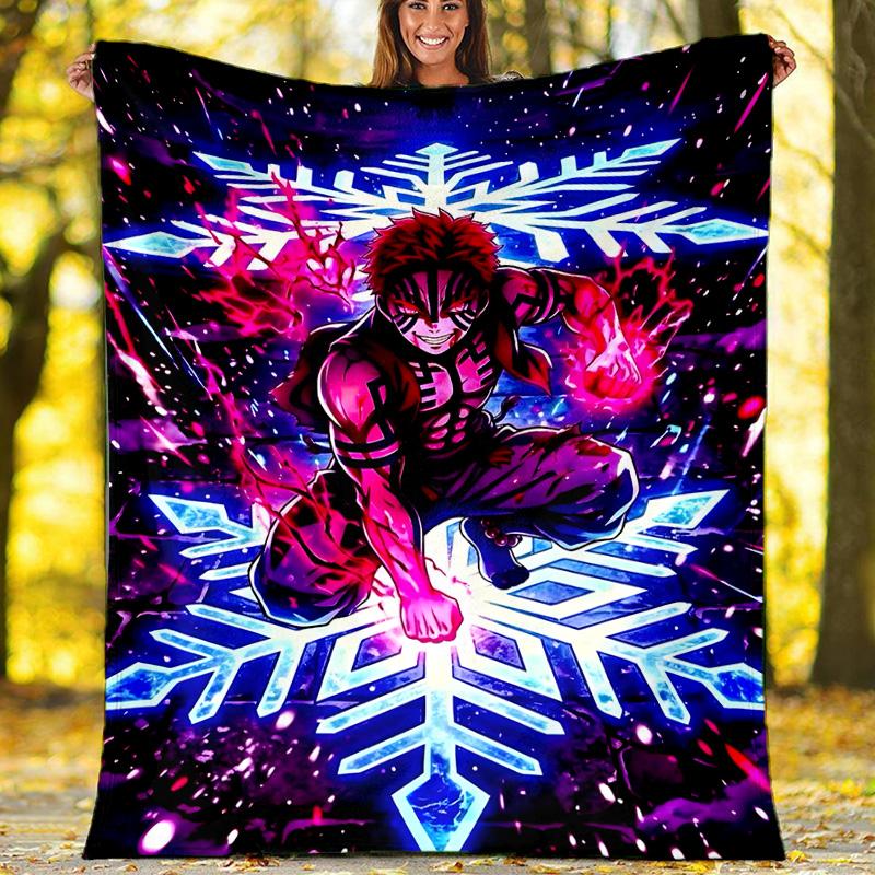 1pc Akaza (3) Theme Blanket - Digital Print, Polyester, Cozy for All Seasons, Perfect for Outdoor, and Travel