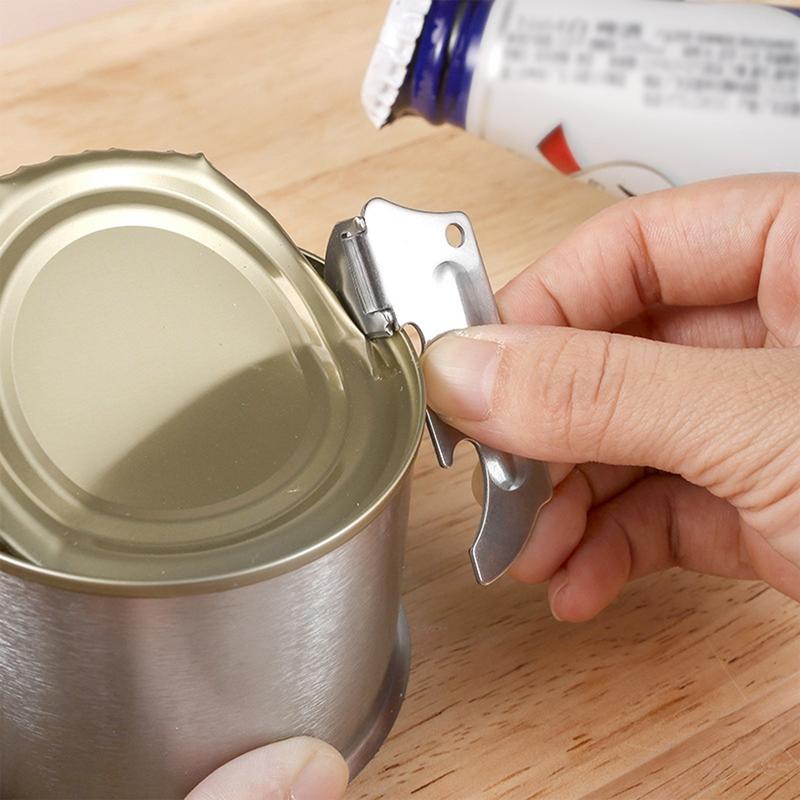 Can Opener Stainless Steel Hand Held Can Jar Openers for Camping and Traveling Safe Cut Can Opener for Beers Cans