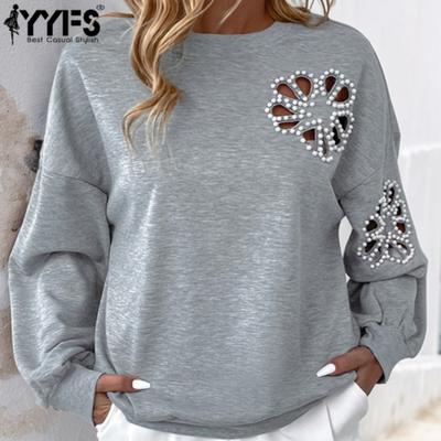 Dammode Casual Enfärgat Tryck Höst Vinter Långärmad O-Hals Pullovrar & Långärmade
