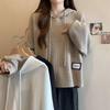 Women's Plus Size Ribbed Hoodie, Long Sleeve, 2025 Autumn/Winter, Korean Style, Loose, Slimming, Versatile, Warm Top