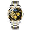 Men's Fashion Six-pin Sun, Moon and Stars Three-eye Hollow Automatic Mechanical Watch