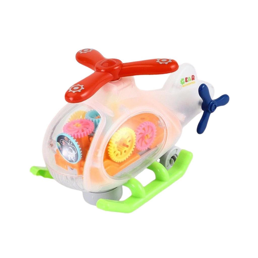 Transparent Toy Helicopter for Kids for Toddlers 1-3 Electric Toy Helicopter red