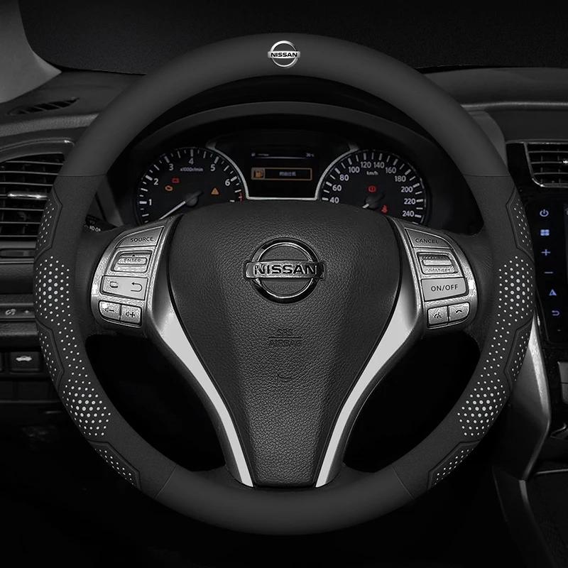 lfcsw2 Car Steering Wheel Cover Nissan Qashqai Juke X-Trail Patrol Note Leaf Altima Maxima Micra Murano Rogue Pulsar Sentra Teana Tiida
