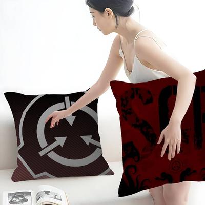 Popular Foundation Scp F-Foundation Pillow Covers Sofa Decorative Home Double-Sided Printing Short Plush Cute Cushion Cover