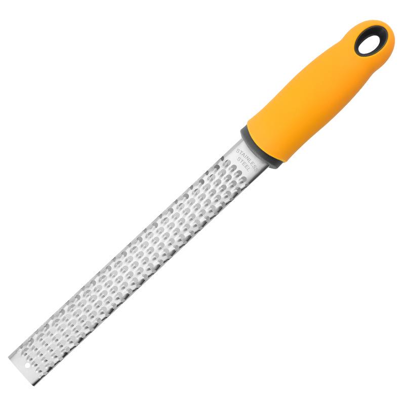 Versatile 304 Stainless Steel Grater with Rubber Handle - Cheese, Potato, Lemon Zester