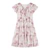 Elegantes geblümtes Sommerkleid mit V-Ausschnitt und mehreren Lagen