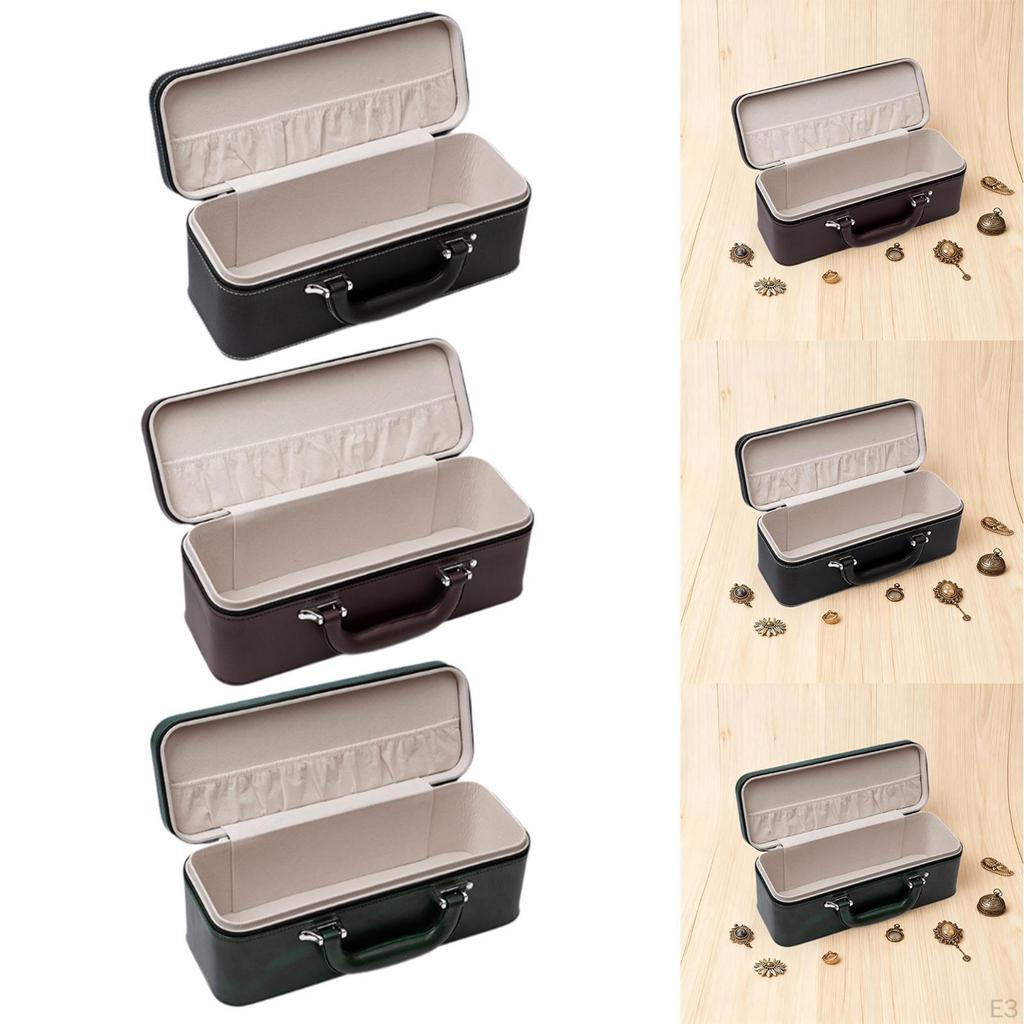 Jewelry Storage Box Bracelets Display Holder with Handle Elegant Spacious Necklace Bracelet Case