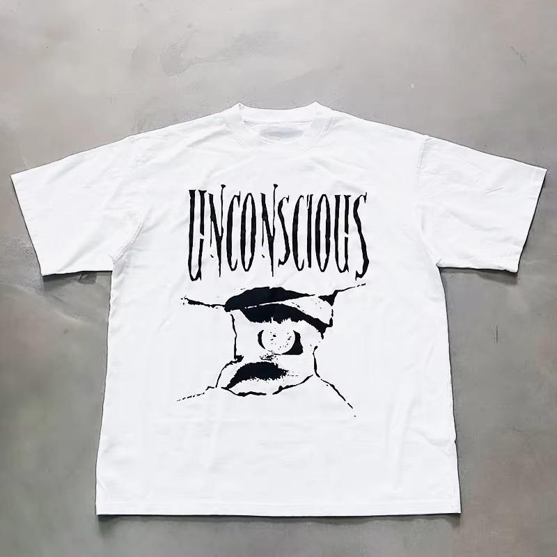 Европейский и американский стиль 2025 Пикантная девушка Креативная футболка с принтом Топ 90-е Ретро КаваиЭмо Девушка Малыш Уличный панк M