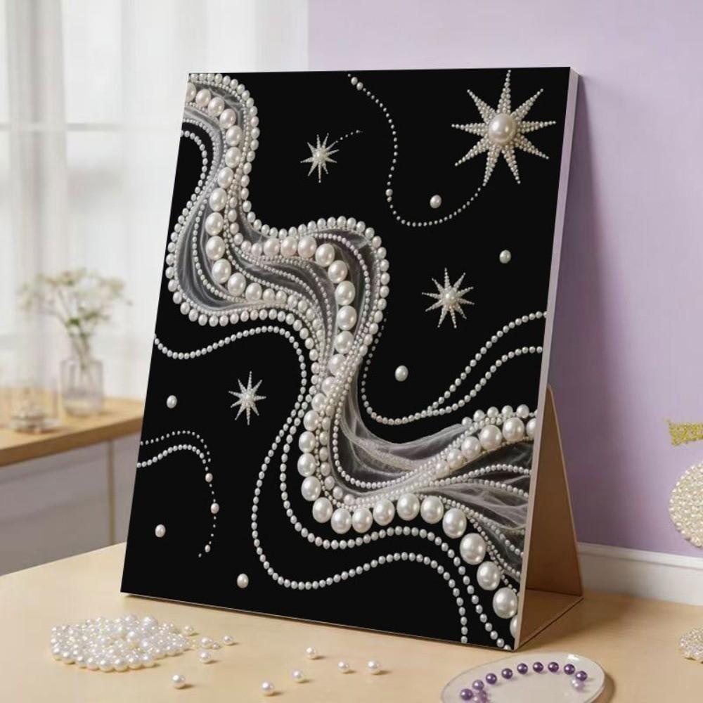 Flower Pearl Beads Painting Sea Self-Adhesive Paintings DIY Painting Material Pack  Home Decor