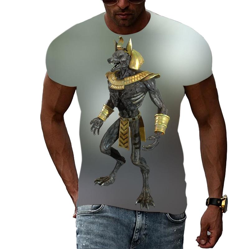 Summer New anubis graphic t shirts For Men Fashion Personality Popular patterns Casual Print T-shirts Trend Hip Hop t-shirt