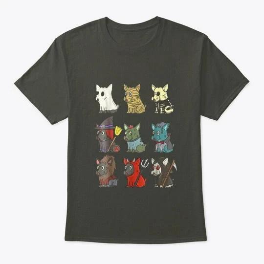 

French Bulldog Scary Costumes Halloween T shirt Made in the USA Size S to 5XL S