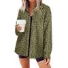 Women's Leopard Print Button Down Long Sleeve Shirt Loose Fit Casual Top