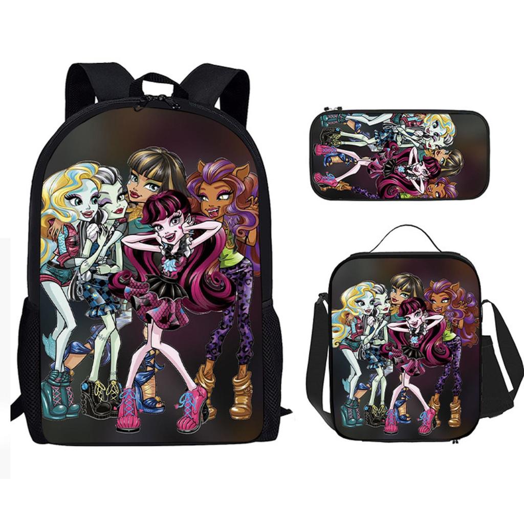 Elementary School Cartoon Backpack And Peripheral Backpack Three Piece Set