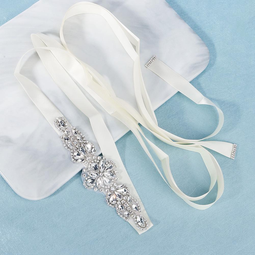 Accessoire Ceinture de Mariée Européen et Américain Cousu Main avec Strass