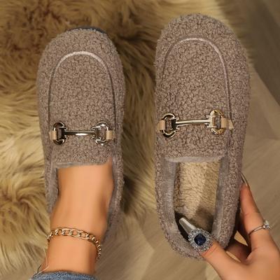 Winter New Style Suede Comfortable Fashionable Casual Cotton Shoes Bow Short Plush Non-slip Flat Shoes for Women Mary Jane Shoes