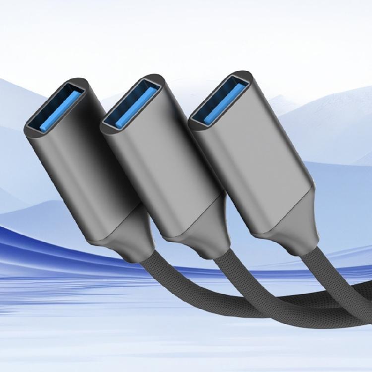 USB C OTG Cable with 3 USB Port Expand Connectivitys Braided Cord Easy Installation Perfect for External Drive Printers