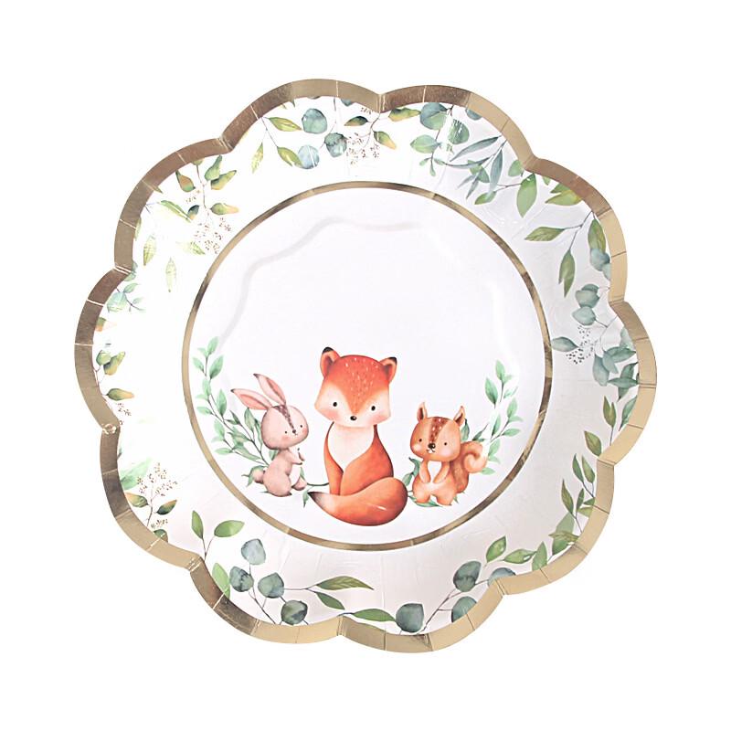 

OIMG Baby Wedding Wave Edge Fox Party Plates