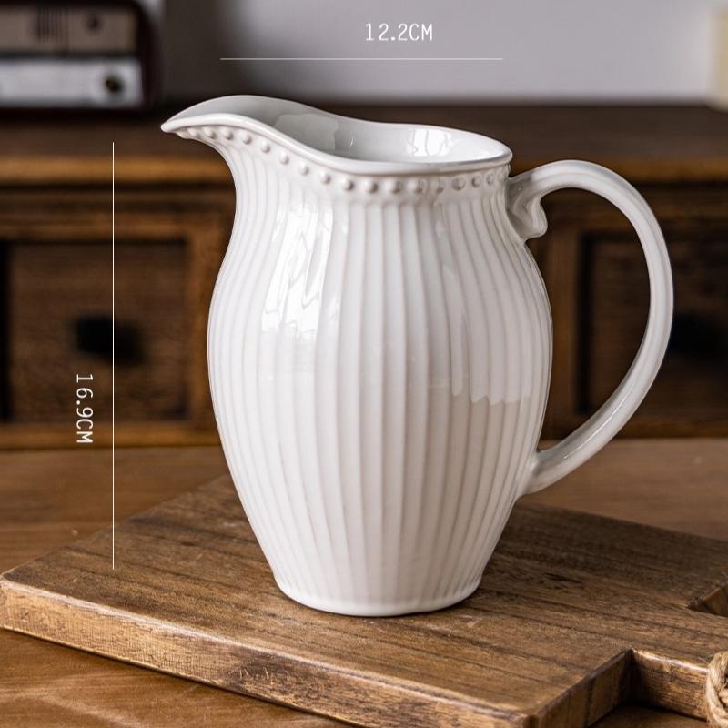 Ваза в винтажном стиле Керамическая с рельефом Декоративное украшение для гостиной и прихожей