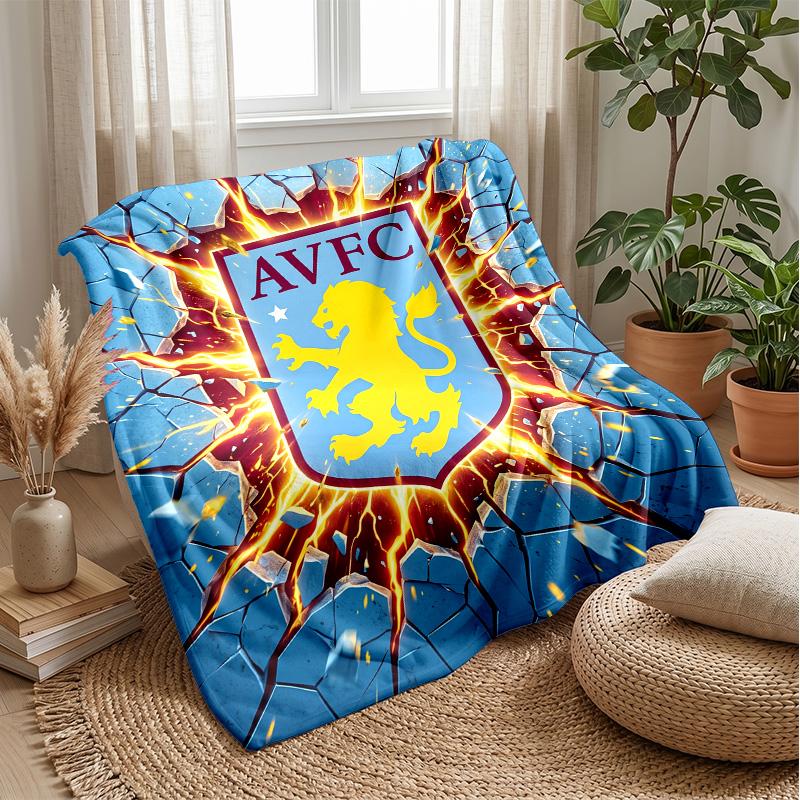 Coperta in Flanella con Stampa Aston Villa, Morbida Calda Leggera Coperta da Divano Letto Campeggio