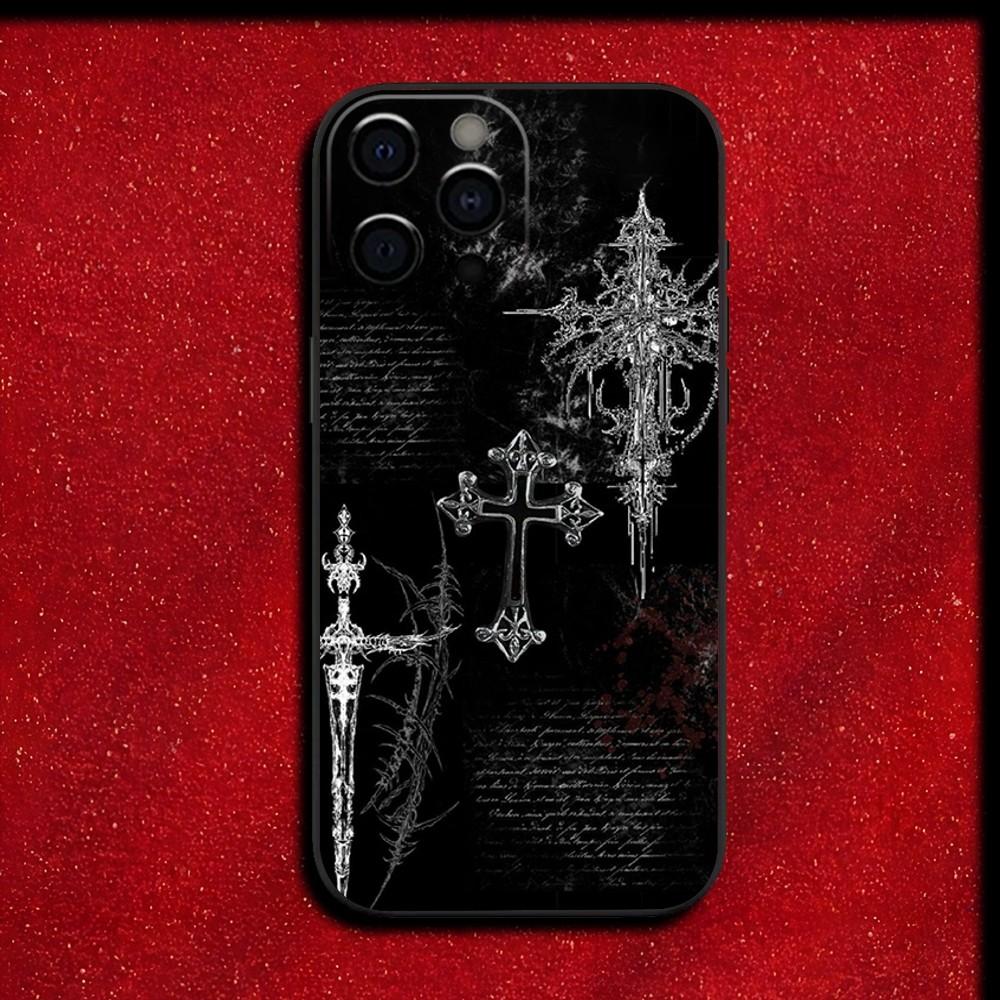 

Готичний Кібер Сигіл Хрест Чохол для Телефону Для iPhone 17 16 16e 15 14 13 12 11 Pro Max Mini SE 2020 2022 XS XR 7 8 Plus Задня Кришка iPhone XR