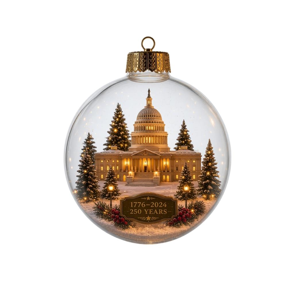 0th Anniversary Christmas Ornament - US Founding Commemorative Holiday Decoration for Patriotic Home & Christmas Tree