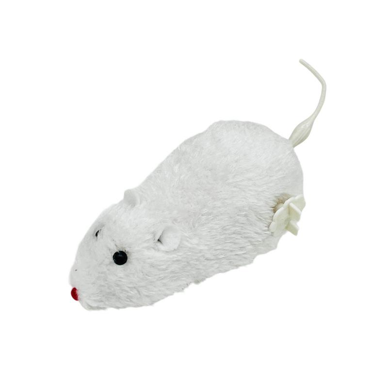 Cat Mice Toys Wind up Indoor Cat Plush Mouse Hunting Toy Plush Mice Pet Toys Clockwork Mouse Running Toy Realistic Mouse