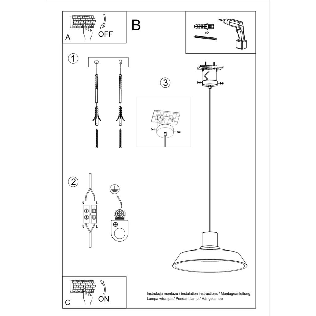 Lampa Wisząca Mandarino 1 E27 Szary Lumilo 02.180.82
