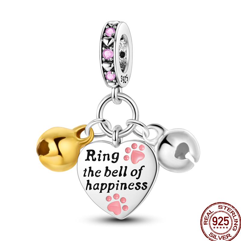 Copper Pink Puppy Flower Bird Pink Charm Beads Suitable For 3Mm Original Bracelet Diy Jewelry Gift