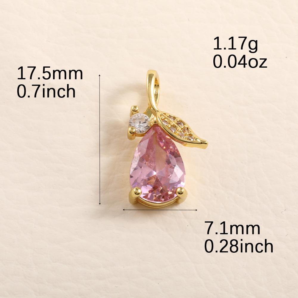 Versatile Pink-Purple Teardrop Zircon Necklace Pendant - DIY Jewelry Accessory