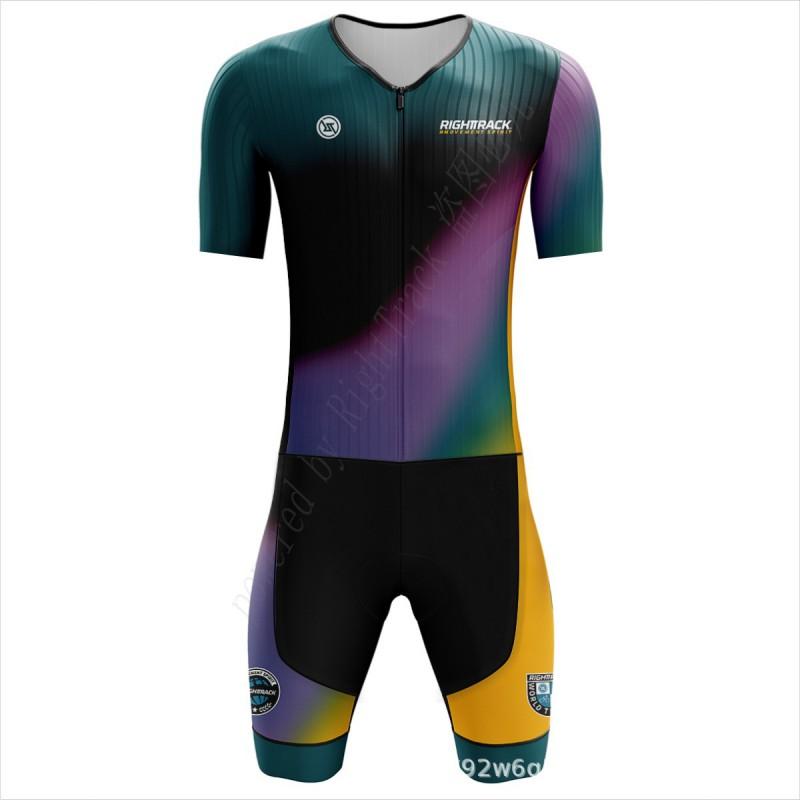 Mens Triathlon Cycling Suit Set Road Mountain Bike Running Roller Sports Performance Wear