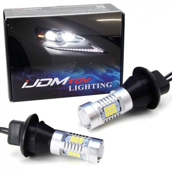 No Hyper Flash White 7440 T20 CREE LED Bulbs For Front Rear Turn Signal Lights
