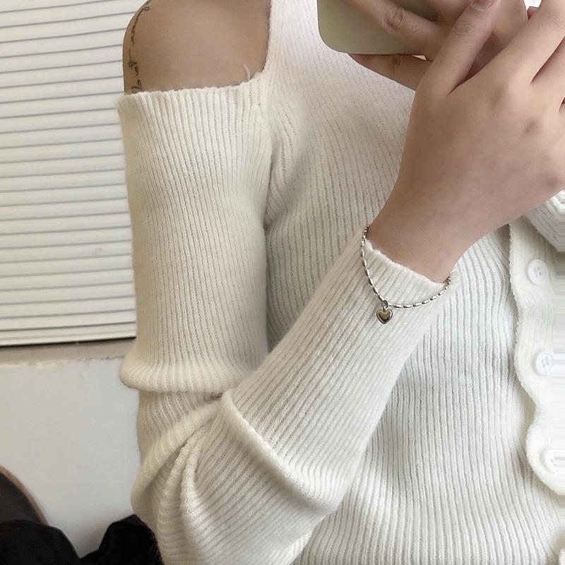 iF ME Módny náramok s príveskom srdiečko Korálky Retiazkové náramky pre ženy Doplnky Šperky