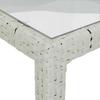 Vidaxl Stół Ogrodowy, 150X90X75 Cm, Szkło I Rattan Pe, Biały