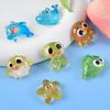10Pcs New Cute Resin Cartoon Colorful Starfish, Dolphins, Sharks, Turtles Series Flat Back Parts Embellishments For Hair Bows
