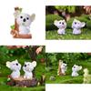 Cartoon Style Resin Koala Figurine Lovely Micro Landscape Diy Decor Crystal Ball Ornament