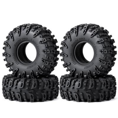 TRZX 1/18 Scale Traxxas TRX4-M RC Crawler Car Tires, 4 Pieces, 1.1" Tires, 64mm Rubber Soft Wheels (#A)