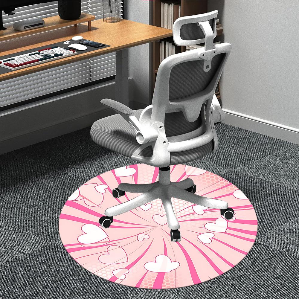 

1pc Heartburst Pattern Office Round Rug, Carpet for Office, Gaming, Lightweight Round Floor Mat yy260208005 80cm by 80cm