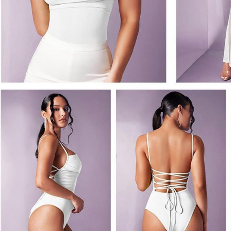 European and American Camisole with Backless High Elasticity Slim Fit Sexy Women's Jumpsuit